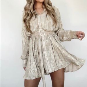 Gold Dress with Belt